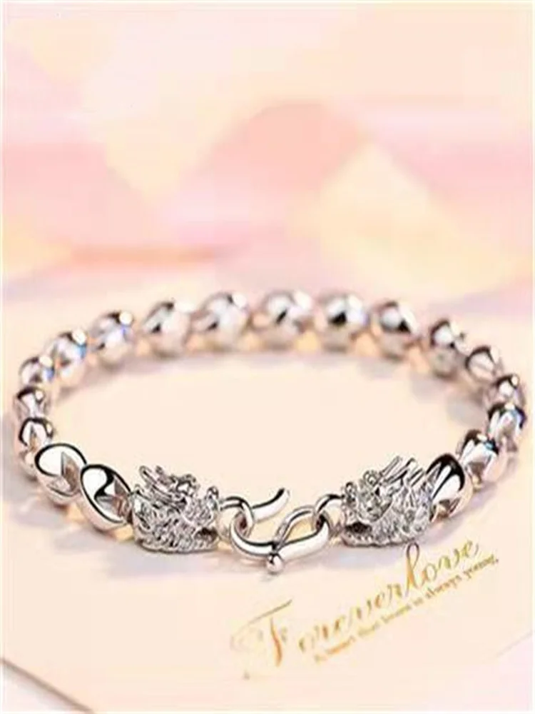 FashionS925 Sterling Silver Men's/Ladies Domineering Bracelet Punk Style Retro Couple Silver Jewelry for Friends Gift Wholesale
FashionS925 Sterling Silver Men's/Ladies Domineering Bracelet Punk Style Retro Couple Silver Jewelry for Friends Gift Wholesale