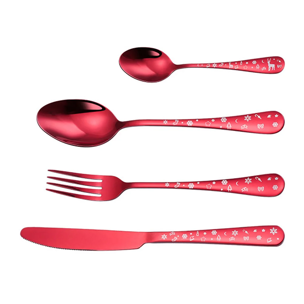 Set Cutlery Steel Spoon Stainless Christmas Tableware Fork Red Eating Flatware Utensils Silverware Buffet Utensil Holiday Sets
Set Cutlery Steel Spoon Stainless Christmas Tableware Fork Red Eating Flatware Utensils Silverware Buffet Utensil Holiday Sets