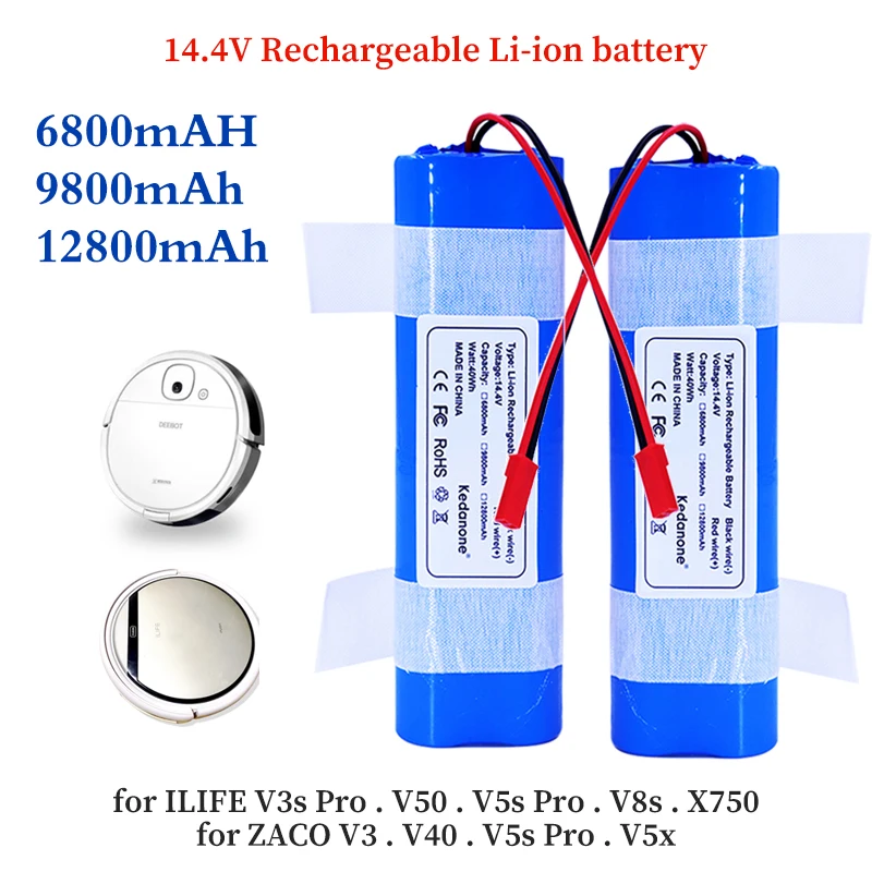14.8V Battery 6800mAh 12800mAh Lithium Battery for ILIFE V5 V5s V50 V3 plus v3s pro Robot Vacuum Cleaner ilife v5s pro battery
14.8V Battery 6800mAh 12800mAh Lithium Battery for ILIFE V5 V5s V50 V3 plus v3s pro Robot Vacuum Cleaner ilife v5s pro battery