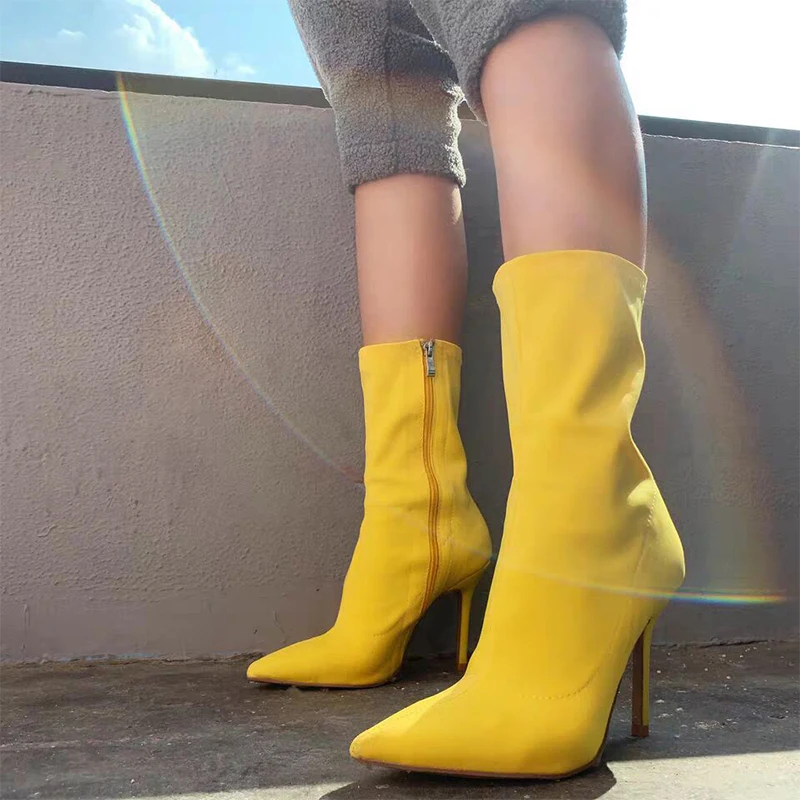 Women's Stretch Fabric Ankle Boots Woman Pointed Toe High Heels Women Pumps Sexy Ladies Elegant Shoes New Female Zip Footwear
Women's Stretch Fabric Ankle Boots Woman Pointed Toe High Heels Women Pumps Sexy Ladies Elegant Shoes New Female Zip Footwear