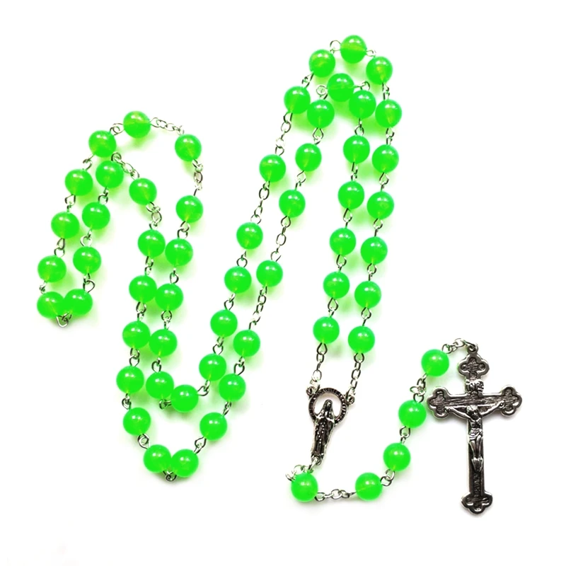 Glow in Dark Rosary Beads Luminous Noctilucent Cross Necklace Catholicism Religious Jewelry Prayer Gift for Women Men
Glow in Dark Rosary Beads Luminous Noctilucent Cross Necklace Catholicism Religious Jewelry Prayer Gift for Women Men