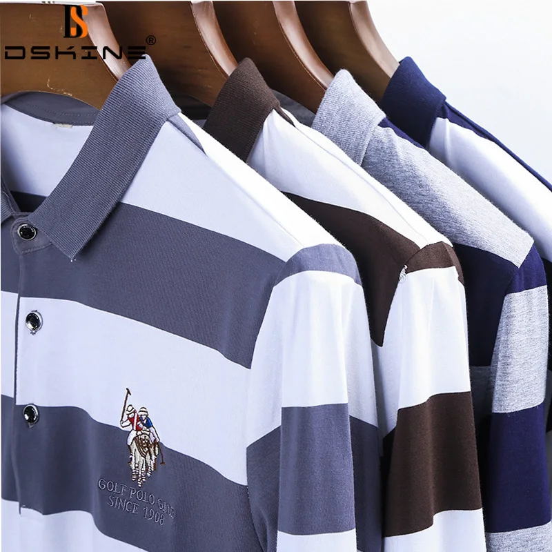 Autumn New Brand Striped Embroidery Cotton Mens Polo Shirt Long Sleeves Spring Business Casual High Quality Fashion Men Clothing
Autumn New Brand Striped Embroidery Cotton Mens Polo Shirt Long Sleeves Spring Business Casual High Quality Fashion Men Clothing