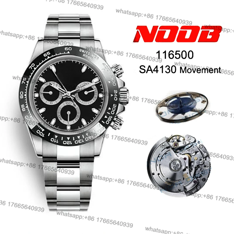 Noob Mens Watch CAL.4130 Movement Waterproof Automatic Chronograph Movement 904L Stainless Steel Ceramic Bezel Sapphire Glass
Noob Mens Watch CAL.4130 Movement Waterproof Automatic Chronograph Movement 904L Stainless Steel Ceramic Bezel Sapphire Glass