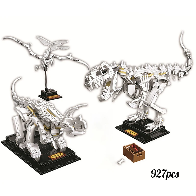 

910pcs Ideas Jurassic Dinosaur World Fossil Tyrannosaurus Rex Triceratops Pterosaur Explore 21320 Building Blocks Bricks Toys