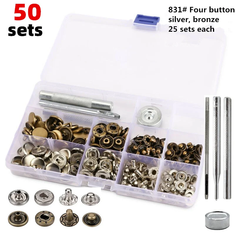 50sets Snap Fasteners Kit 15mm Metal Snap Buttons Button Type Decoration Set Type Shape Type of Wholesale Product Type Material
50sets Snap Fasteners Kit 15mm Metal Snap Buttons Button Type Decoration Set Type Shape Type of Wholesale Product Type Material