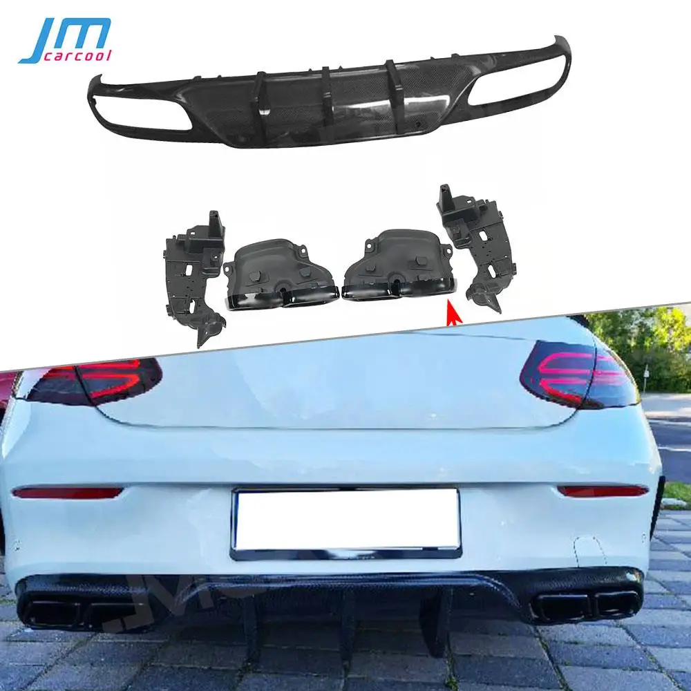Carbon Fiber Rear Bumper Lip Diffuser with Black/Silver Exhaust Tips For Mercedes Benz C205 C63 AMG Sport Coupe 2 Door 2015-2020
Carbon Fiber Rear Bumper Lip Diffuser with Black/Silver Exhaust Tips For Mercedes Benz C205 C63 AMG Sport Coupe 2 Door 2015-2020