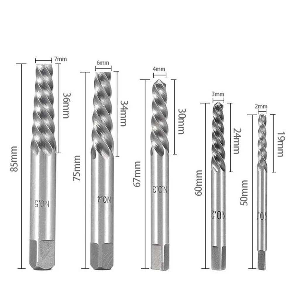 Heavy Duty Screw Extractors Broken Bolt Remover Tools with Cobalt Drill Bits 5 Piece kit for Damaged Screw or Bolt Removal
Heavy Duty Screw Extractors Broken Bolt Remover Tools with Cobalt Drill Bits 5 Piece kit for Damaged Screw or Bolt Removal