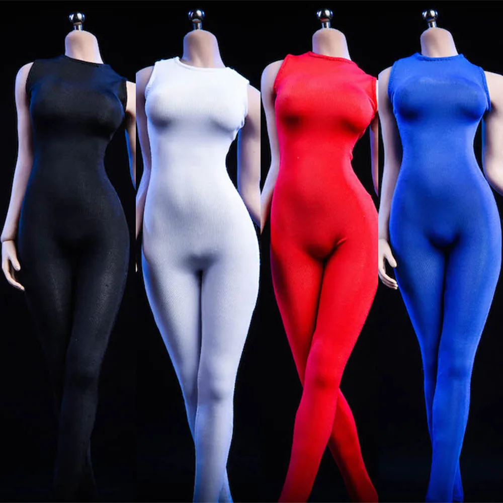 

In Stock 19XG38 1/6 Scale Sexy Sleeveless Bodysuit with Zipper Undercoat Jumpsuit Model for 12'' Action Figure Body