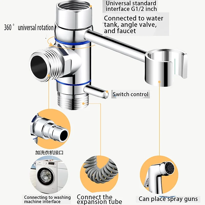 Diverter Valve One-In Two-Out Water Angle Valves Water Separator Shower Head Adapter With Bracket For Bathroom Accessories
Diverter Valve One-In Two-Out Water Angle Valves Water Separator Shower Head Adapter With Bracket For Bathroom Accessories