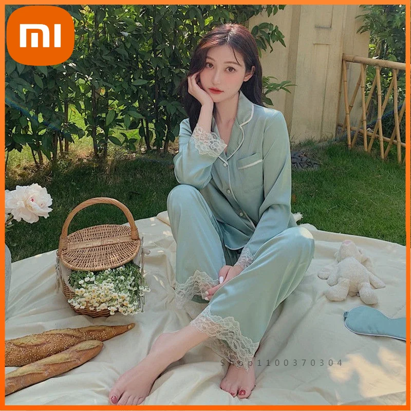Xiaomi Women's Pajamas Trouser Suits Embroidery Pyjama Pour Femme Kawaii Clothes Satin Peignoirs Nightie Sleepwear Autumn
Xiaomi Women's Pajamas Trouser Suits Embroidery Pyjama Pour Femme Kawaii Clothes Satin Peignoirs Nightie Sleepwear Autumn