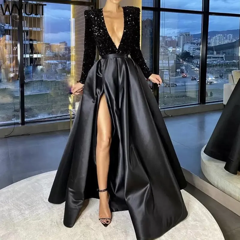 Женское элегантное облегающее Платье макси с длинным рукавом, модные атласные вечерние платья в стиле пэчворк с блестками, сексуальное веч... 
Женское элегантное облегающее Платье макси с длинным рукавом, модные атласные вечерние платья в стиле пэчворк с блестками, сексуальное веч...