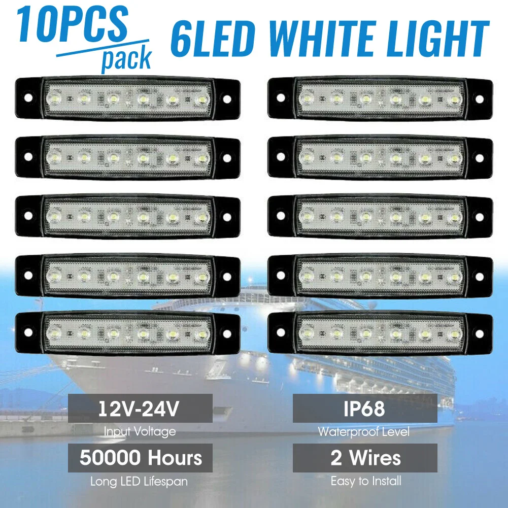 10PCS Marine Boat Transom LED Stern Light Tail Lamp Waterproof Yacht Navigation Courtesy Light White for Pontoon Yacht Kayak 12V
10PCS Marine Boat Transom LED Stern Light Tail Lamp Waterproof Yacht Navigation Courtesy Light White for Pontoon Yacht Kayak 12V