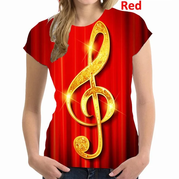 Women's Fashion Music Note Printed Casual T-shirt Short Sleeve O-Neck Tops Ladies Blouse
Women's Fashion Music Note Printed Casual T-shirt Short Sleeve O-Neck Tops Ladies Blouse