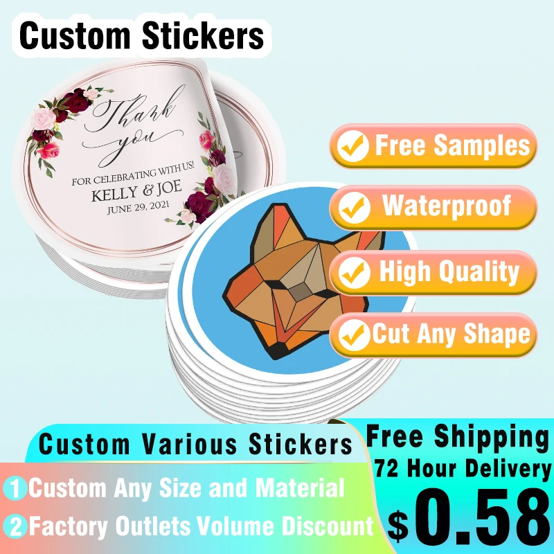 Custom Your Logo Stickers Waterproof Customize Kawaii Scrapbooking Stickers Die Cut Adhesive Label for Gift Packaging Stationery
Custom Your Logo Stickers Waterproof Customize Kawaii Scrapbooking Stickers Die Cut Adhesive Label for Gift Packaging Stationery