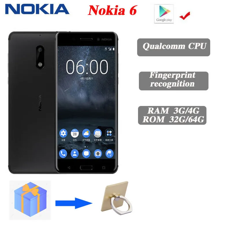 Nokia 6 Android Smartphone Full Screen Dual SIM 4G Black 4+64G Senior Phone Nokia 6 cheap phone
Nokia 6 Android Smartphone Full Screen Dual SIM 4G Black 4+64G Senior Phone Nokia 6 cheap phone