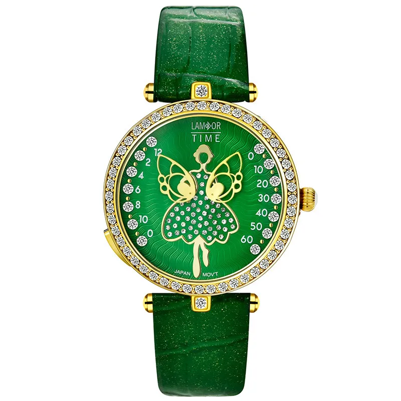 Ladies Quartz Watch Fashion Waterproof High-grade Large Dial Diamond Small Green Watch Women's Belt
Ladies Quartz Watch Fashion Waterproof High-grade Large Dial Diamond Small Green Watch Women's Belt