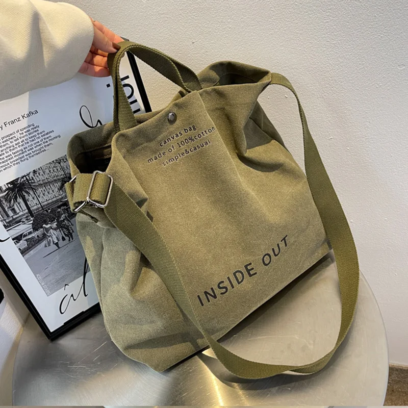 

Вместительные сумки, женская Холщовая Сумка через плечо, модная большая сумка-тоут, повседневные дизайнерские женские сумки, сумки цвета хаки/зеленого/кофейного/серого цвета