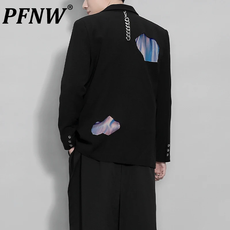 PFNW Autumn Winter New Men's Fashion Hollow Out Patchwork Button Personality Casual Suit Coat Tide Single Breasted Tops 12A7146
PFNW Autumn Winter New Men's Fashion Hollow Out Patchwork Button Personality Casual Suit Coat Tide Single Breasted Tops 12A7146