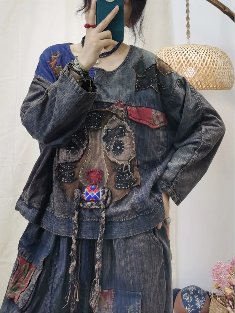 Women T-shirt Patchwork Vintage Long Sleeve Loose Casual O-neck Retro 2022 Autumn New Female Chic Top
Women T-shirt Patchwork Vintage Long Sleeve Loose Casual O-neck Retro 2022 Autumn New Female Chic Top
