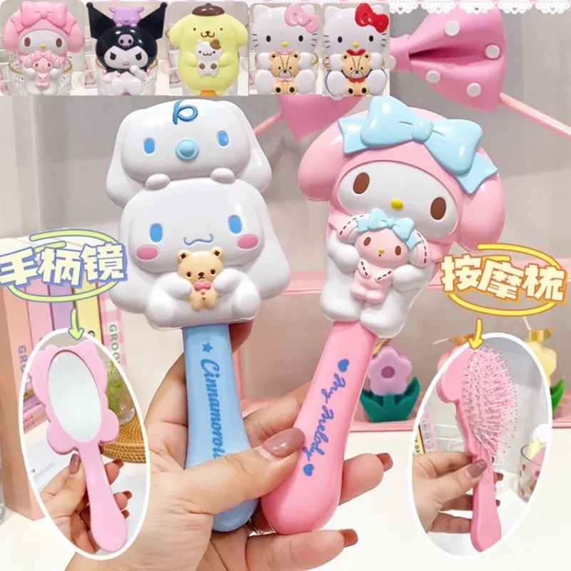 Мультяшный Saniro портативный кавайный аниме персонаж Hello Kitty Расческа Cinnamoroll Kuromi