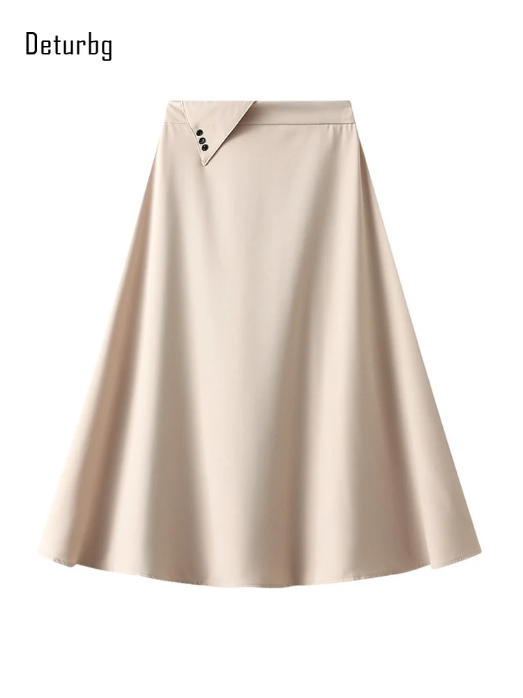 Women's Elegant Flared Midi Long Skirt Back Elastic High Waist Twill Buttons Decoration Pleated A-Line Skirts 2022 Spring K70
Women's Elegant Flared Midi Long Skirt Back Elastic High Waist Twill Buttons Decoration Pleated A-Line Skirts 2022 Spring K70