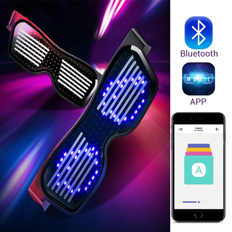 Led Glasses Bluetooth DIY Luminous Party Glasses Customized Languages USB Concert Eyewear Wedding Party/Halloween/Bar DJ Party
Led Glasses Bluetooth DIY Luminous Party Glasses Customized Languages USB Concert Eyewear Wedding Party/Halloween/Bar DJ Party