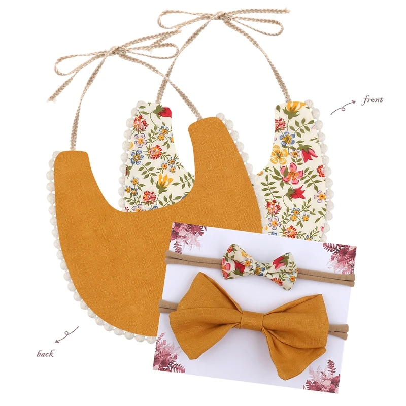 Baby Double Side Bib Bowknot Hair Band Set Feeding Drool Saliva Towel Elastic Bow Headband Infants Burp Cloth Headwear
Baby Double Side Bib Bowknot Hair Band Set Feeding Drool Saliva Towel Elastic Bow Headband Infants Burp Cloth Headwear