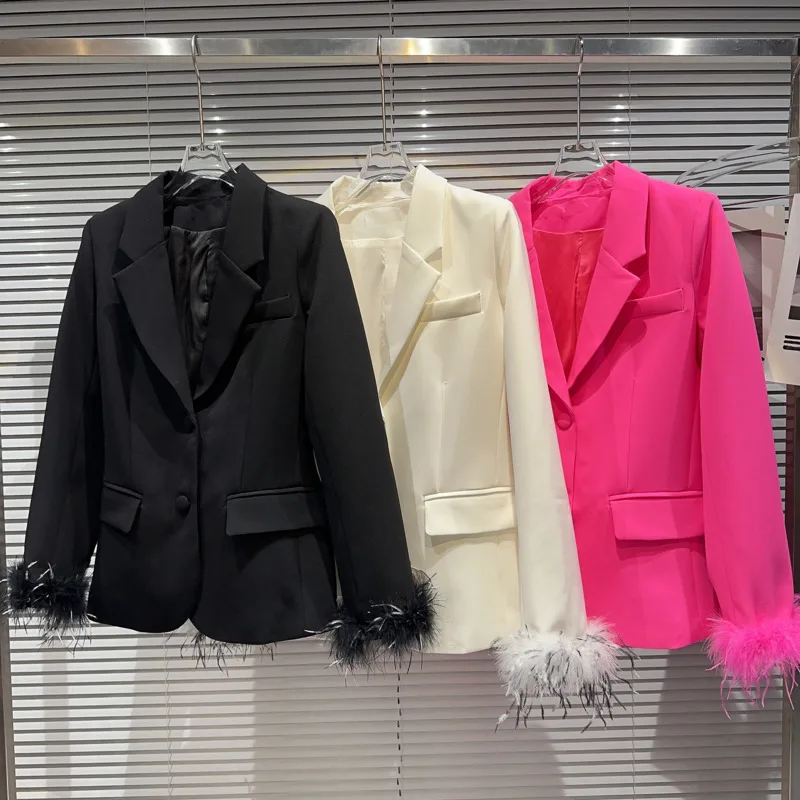 BORVEMAYS Temperament Feather Blazer Loose Tailored Collar Long Sleeve Single-breasted Solid Color 2023 Autumn New Coat WZ5051
BORVEMAYS Temperament Feather Blazer Loose Tailored Collar Long Sleeve Single-breasted Solid Color 2023 Autumn New Coat WZ5051