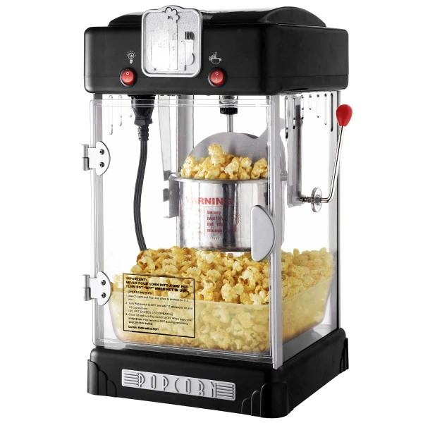 

Pup Countertop Popcorn Machine – 2.5oz Kettle with Measuring Spoon, , and 25 Serving Bags by (Black)