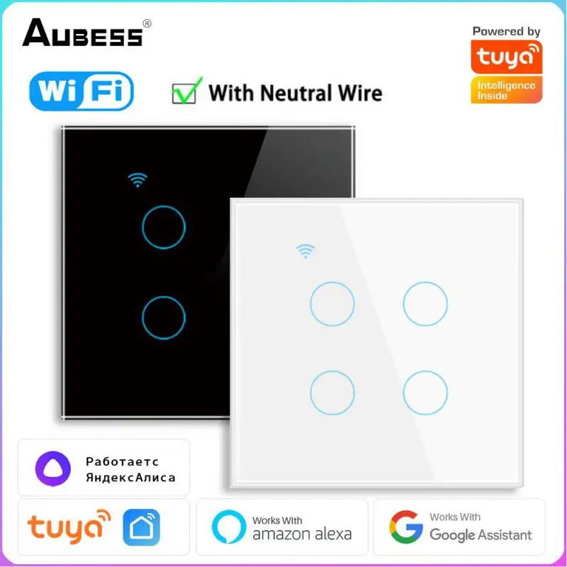 1/2/3/4gang TUYA WiFi Smart Touch Switch EU Home Light Wall Button Smart Life Neutral Wire For Alexa Google Home Assistant Alice
1/2/3/4gang TUYA WiFi Smart Touch Switch EU Home Light Wall Button Smart Life Neutral Wire For Alexa Google Home Assistant Alice