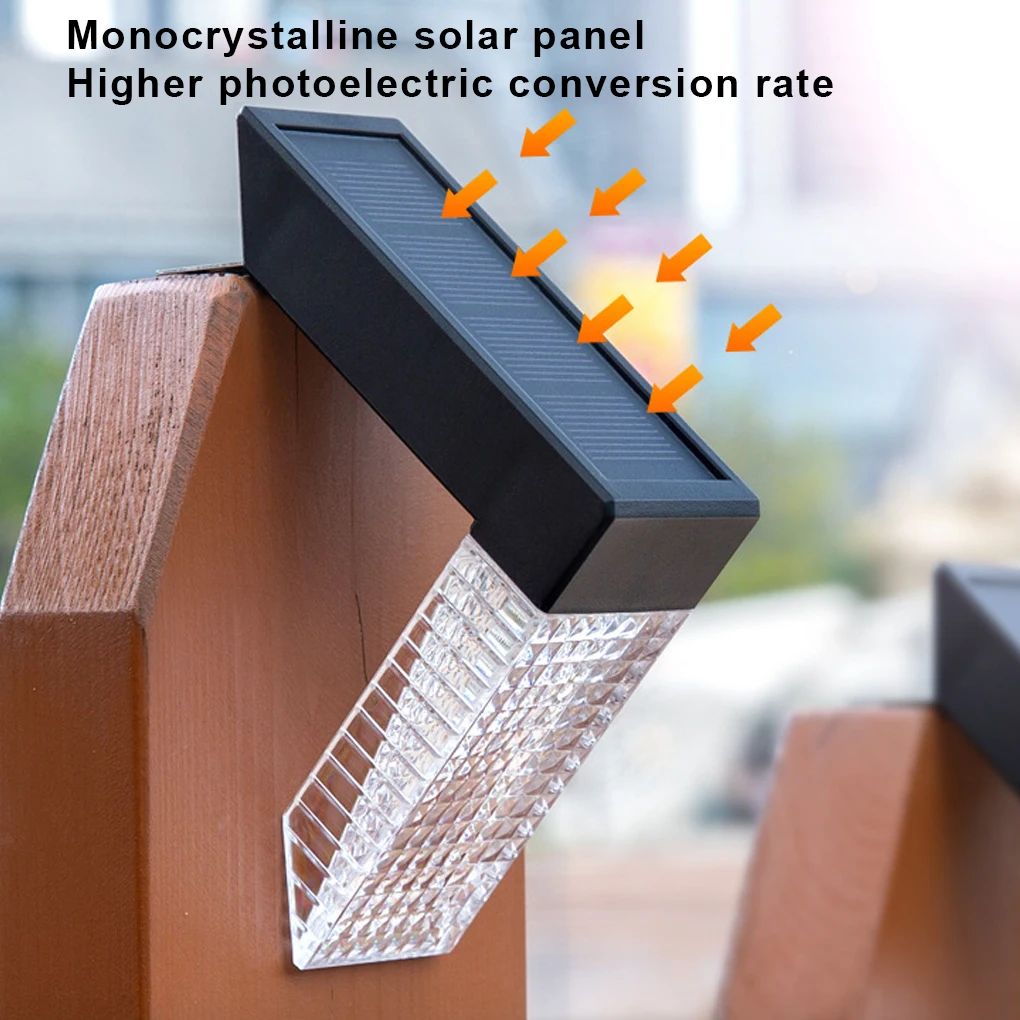 

Solar Patio Stair Fence Light IP67 Waterproof Landscape Lamp Porch Garden Yard Lighting Tool White Colorful Light 2 Pcs