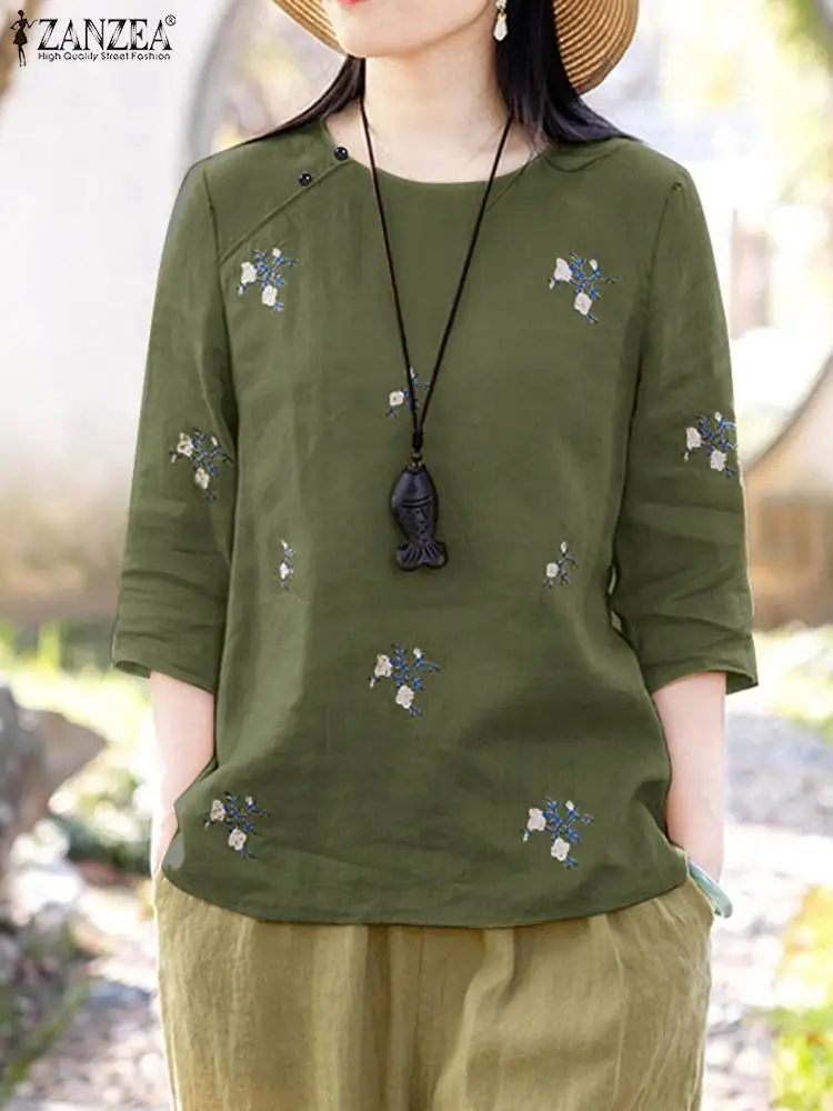 ZANZEA Women O Neck 3/4 Sleeve Tunic Tops Oversize Vintage Summer Floral Embroidery Blouse Casual Shirt 2023 Loose Blusas Mujer
ZANZEA Women O Neck 3/4 Sleeve Tunic Tops Oversize Vintage Summer Floral Embroidery Blouse Casual Shirt 2023 Loose Blusas Mujer