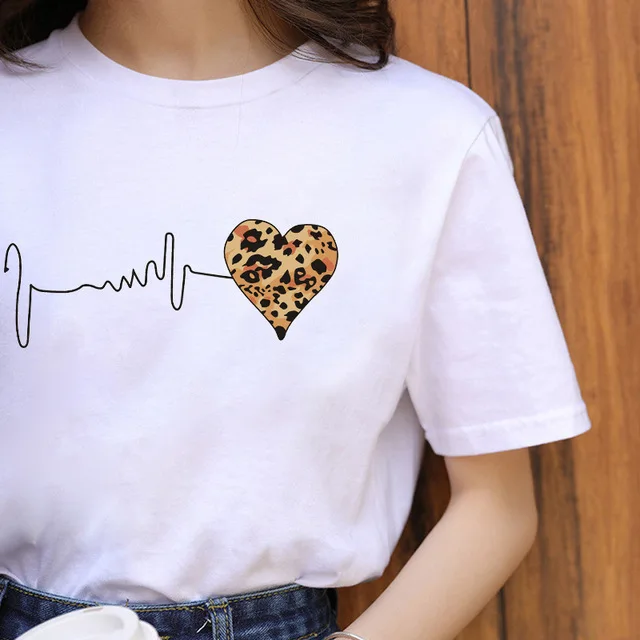 Летняя модная футболка с принтом губ и леопардовой расцветки новинка 2022 женские