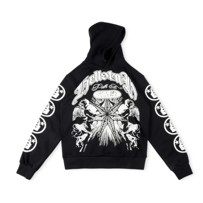 Уличная мода, толстовка с капюшоном HELLSTAR STUDIOS VICTORY, винтажный оверсайз Мужской Женский пуловер лучшего качества с эффектом потертости 
Уличная мода, толстовка с капюшоном HELLSTAR STUDIOS VICTORY, винтажный оверсайз Мужской Женский пуловер лучшего качества с эффектом потертости