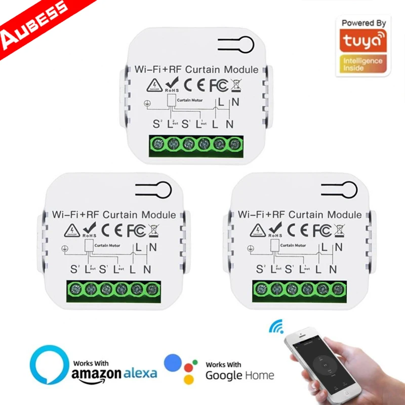 Tuya WiFi Smart RF433 Blind Curtain Switch Module For Rolling Shutter Voice Control Work With Google Home Alexa Smart Life App
Tuya WiFi Smart RF433 Blind Curtain Switch Module For Rolling Shutter Voice Control Work With Google Home Alexa Smart Life App
