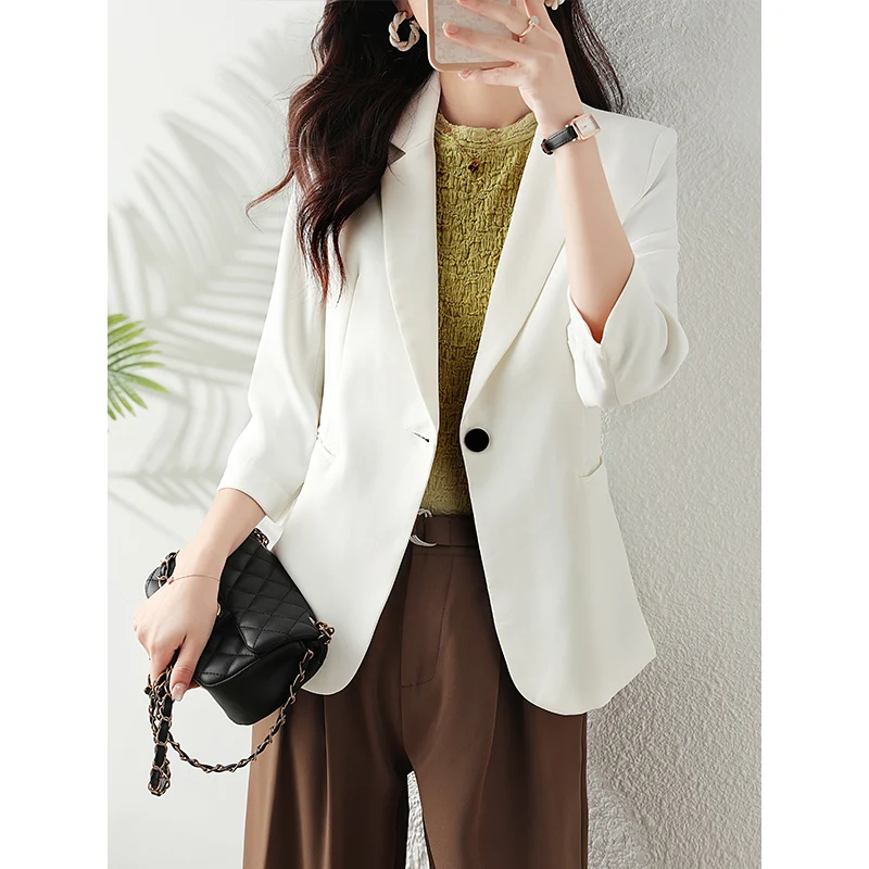 Spring Summer Fashion Causal White Blazer Women Jacket Office Female Work Uniform OL Styles
Spring Summer Fashion Causal White Blazer Women Jacket Office Female Work Uniform OL Styles