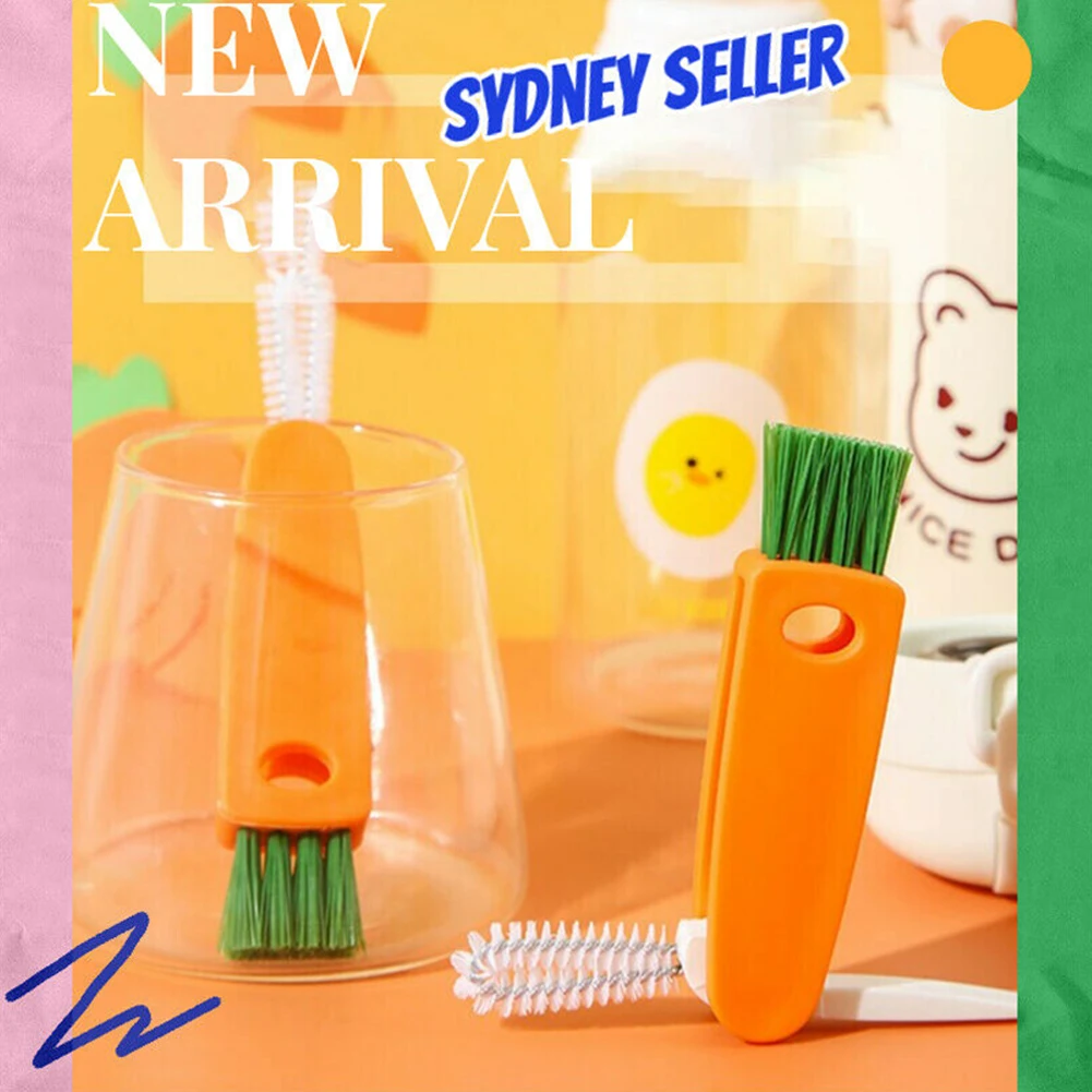 High Quality Bottle Brush Cup Brush Double-sided Gray Orange White 10*15cm 2PCS Kitchen Lunch Box Cleaning Tools
High Quality Bottle Brush Cup Brush Double-sided Gray Orange White 10*15cm 2PCS Kitchen Lunch Box Cleaning Tools
