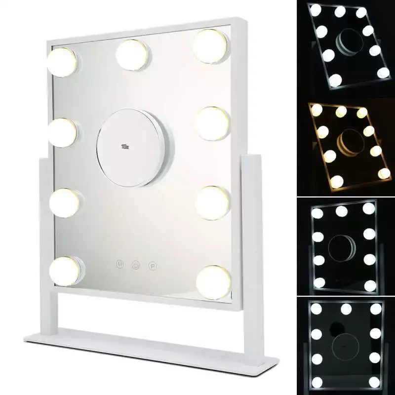 Makeup Mirror with 9 LED Lights Cosmetic Mirror 3 Color Mode Lighting Mirror 10 Times Magnification 100‑240V
Makeup Mirror with 9 LED Lights Cosmetic Mirror 3 Color Mode Lighting Mirror 10 Times Magnification 100‑240V