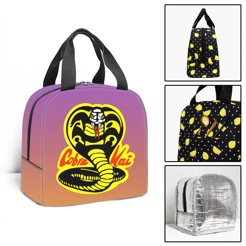 Hot Cobra Kai Portable Cooler Lunch Bag Student Thermal Insulated Food Bag Travel Picnic Lunch Box for Men Women Kids
Hot Cobra Kai Portable Cooler Lunch Bag Student Thermal Insulated Food Bag Travel Picnic Lunch Box for Men Women Kids