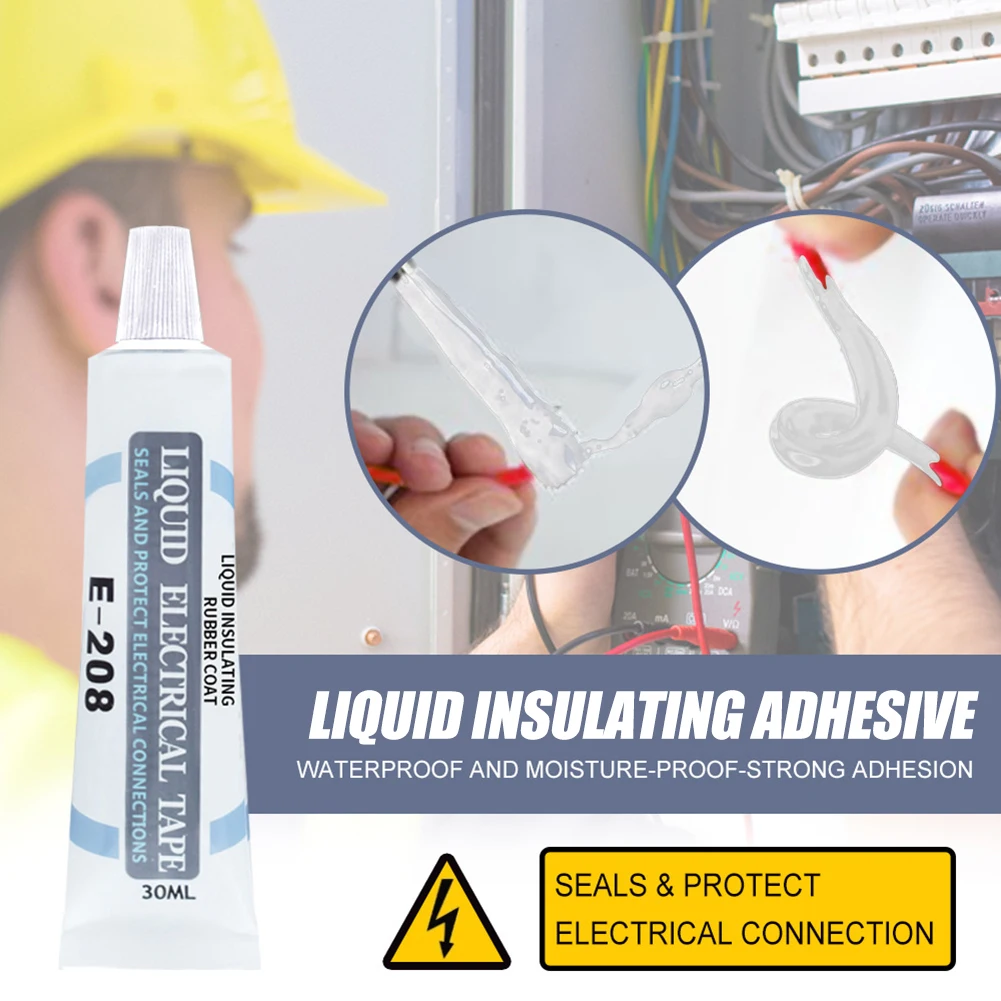 30ML Waterproof Liquid Insulation Electrical Glue Tape High-Temperature Resistant Sealant Fixed Liquid Electrical Tube
30ML Waterproof Liquid Insulation Electrical Glue Tape High-Temperature Resistant Sealant Fixed Liquid Electrical Tube