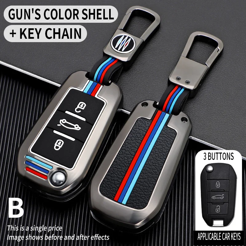 

Car Key Case Cover Shells For Peugeot 207 3008 208 308 2008 307 508 5008 407 301 206 Citroen C1 C2 C3 C4 Grand Picasso C5 Ds 3 5