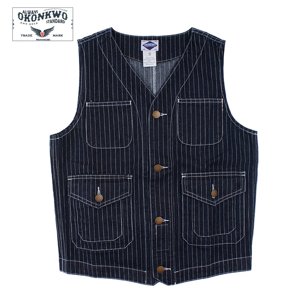 Spring Men's Striped Denim Vest Outdoor Hiking Trekking Camping Work Labor Cargo Amerika Multi Pocket Women's Tooling Waistcoat
Spring Men's Striped Denim Vest Outdoor Hiking Trekking Camping Work Labor Cargo Amerika Multi Pocket Women's Tooling Waistcoat