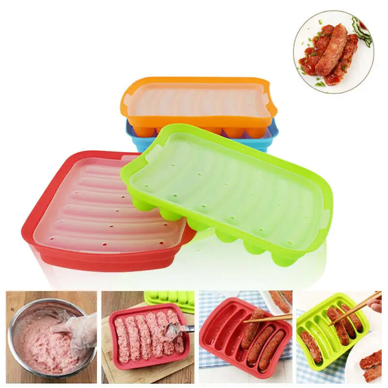 1PC 6 Grids Sausage DIY Making Silicone Mold Handmade Burger Hot Dog Maker Mould Kitchen Baking Tool
1PC 6 Grids Sausage DIY Making Silicone Mold Handmade Burger Hot Dog Maker Mould Kitchen Baking Tool
