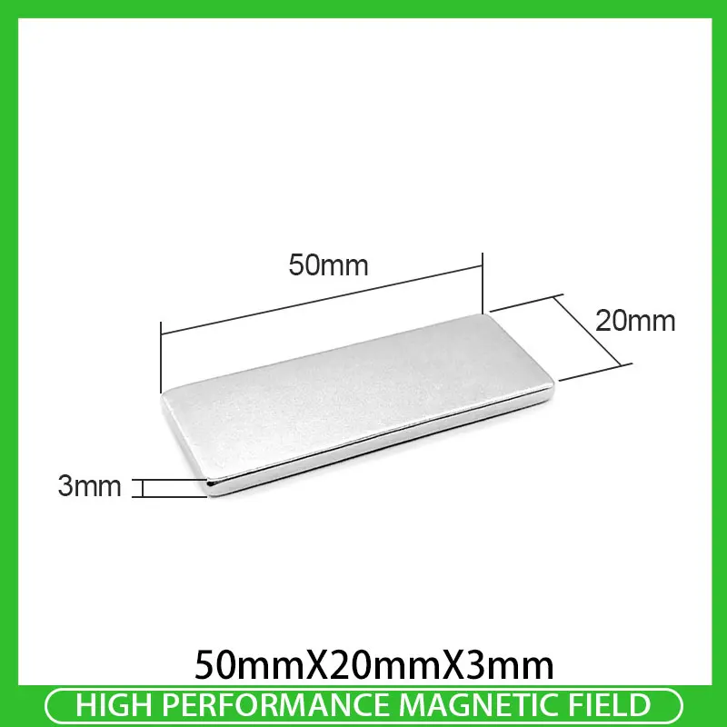 2~20PCS 50x20x3mm Neodymium Magnet 50mm*20mm*3mm N35 NdFeB Block Super Powerful Strong Permanent Magnet Disc
2~20PCS 50x20x3mm Neodymium Magnet 50mm*20mm*3mm N35 NdFeB Block Super Powerful Strong Permanent Magnet Disc