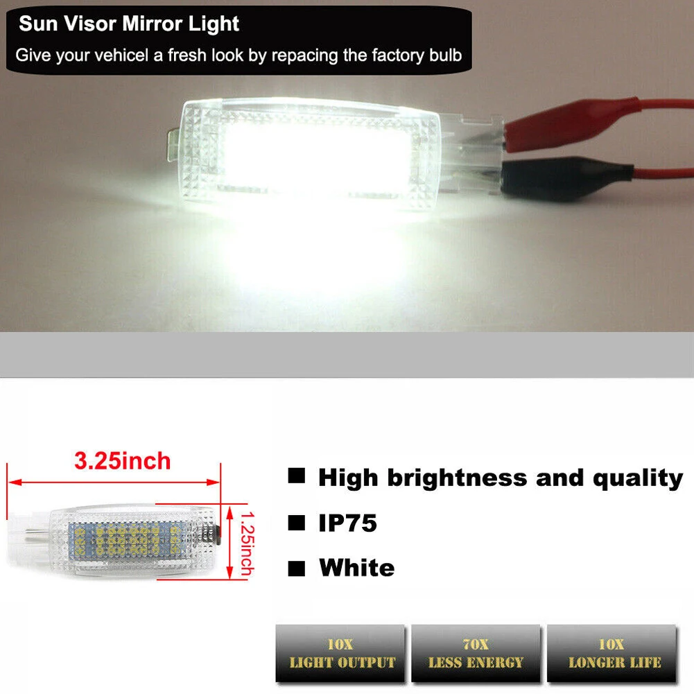Durable LED Visor Vanity 12V DC 1K0947109Y20 Accessories Clear Shell No Error #1K094710971N For Passat CC Replaced
Durable LED Visor Vanity 12V DC 1K0947109Y20 Accessories Clear Shell No Error #1K094710971N For Passat CC Replaced