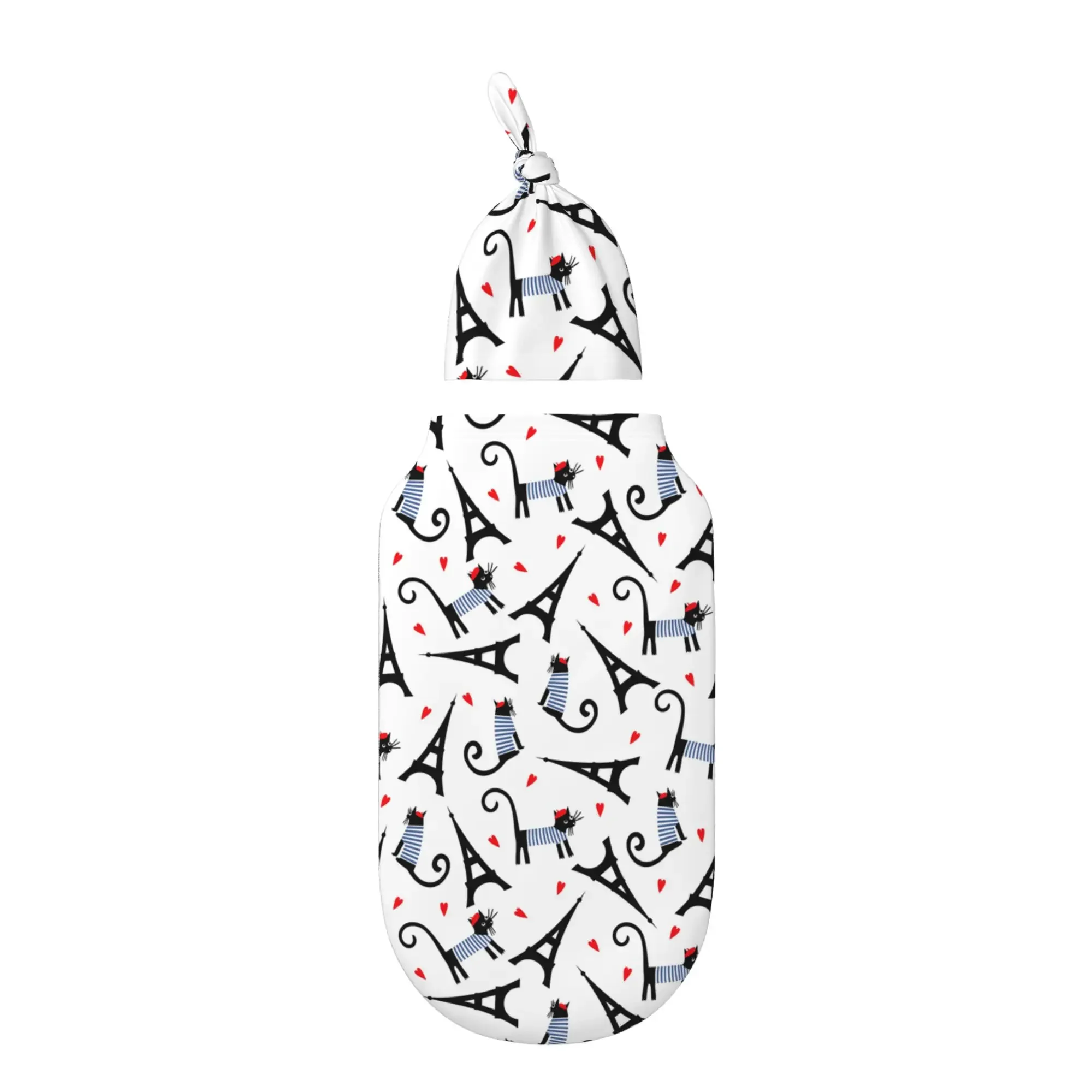 Cute Cartoon Paris Cat Baby Swaddle Blanket with Hat Set Baby Girl Boy Easy Adjustable Infant Sleep Sack Wrap Babies
Cute Cartoon Paris Cat Baby Swaddle Blanket with Hat Set Baby Girl Boy Easy Adjustable Infant Sleep Sack Wrap Babies