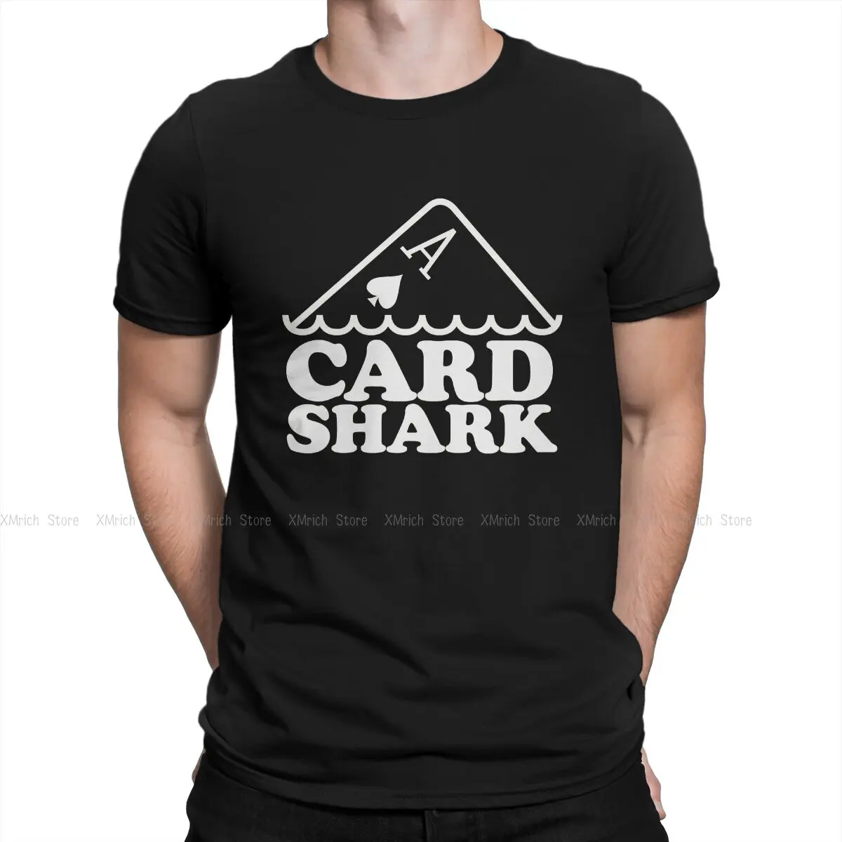 

Men Shark Essential T Shirts Graphics Poker Card Pure Cotton Clothing Novelty Short Sleeve Round Neck Tee Shirt Birthday Gift