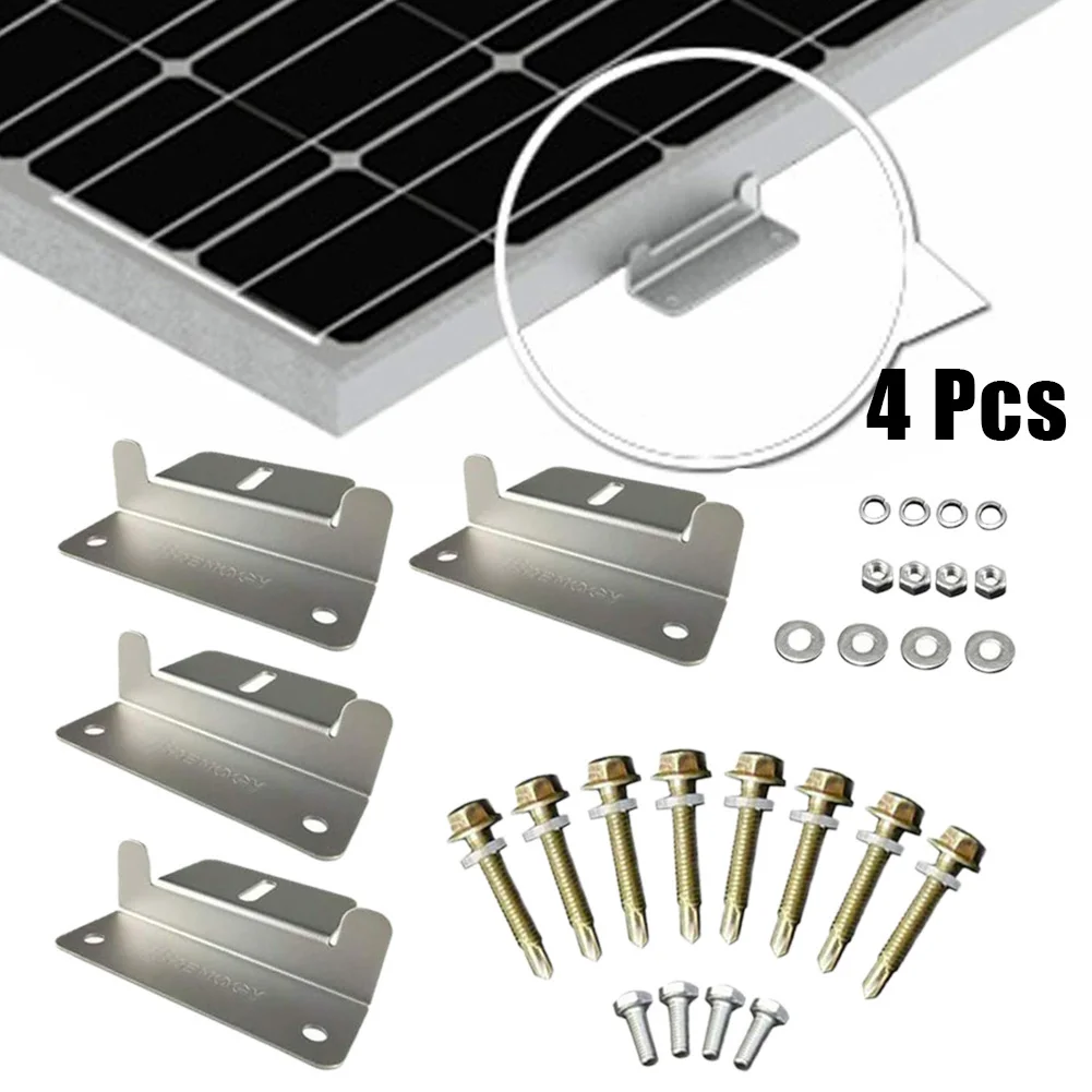 4pcs Solar Panel Aluminum Alloy Brackets Photovoltaic Z-type Bracket Set RV Yacht Battery Panel Bracket With Nuts And Bolts
4pcs Solar Panel Aluminum Alloy Brackets Photovoltaic Z-type Bracket Set RV Yacht Battery Panel Bracket With Nuts And Bolts