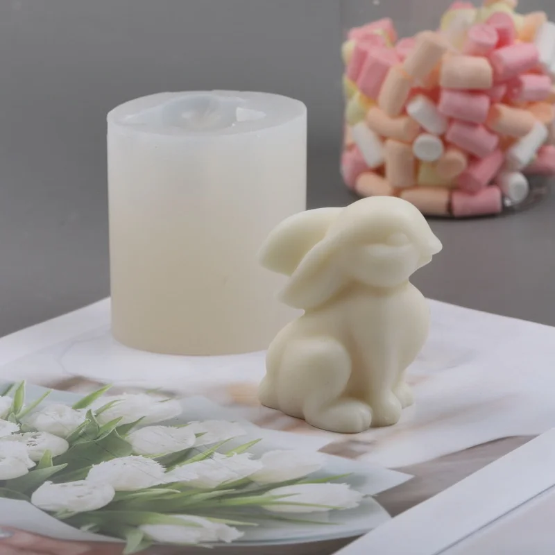 

Искусственная 3D форма для выпечки торта в виде кролика, искусственная ароматическая свеча, инструмент для украшения торта, изготовление свечей
