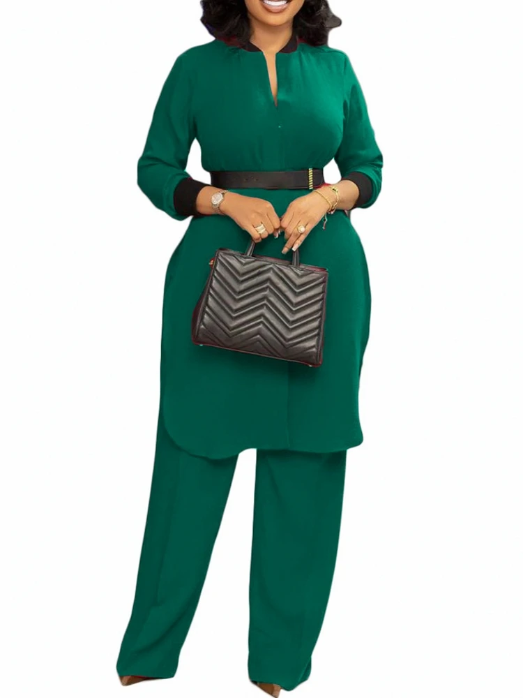S-3XL Big Size Two Piece Set Women Summer Autumn New V-Neck Long Sleeve Irregular Top And Long Pants Trousers Suits Outfit
S-3XL Big Size Two Piece Set Women Summer Autumn New V-Neck Long Sleeve Irregular Top And Long Pants Trousers Suits Outfit
